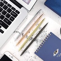 Stylo à bille en métal mince, stylo à encre noire torsadée métallique 1.0mm stylo d'écriture rétractable brillant pour les étudiants de l'école de bureau à domicile