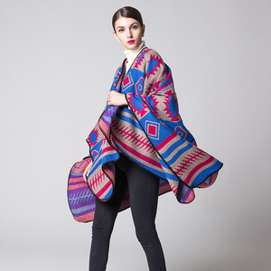 Southwest Aztec Tribal Spring Herbst Wende Poncho Cape Cardigan Pashmina Schals und Schals Frauen