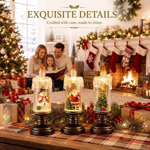 Lumières de Noël étanches à piles, décorations d'arbre LED, lampe à vent, lanterne à eau, lanterne à bougie pour les fêtes - Product Image 6