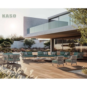 Ensemble de canapés mobilier d'extérieur patio luxe en aluminium imperméable <span class=keywords><strong>salon</strong></span> en <span class=keywords><strong>bois</strong></span> forme de L corde d'aluminium canapé de <span class=keywords><strong>jardin</strong></span> d'<span class=keywords><strong>angle</strong></span> en <span class=keywords><strong>bois</strong></span> de teck - Product Image 4