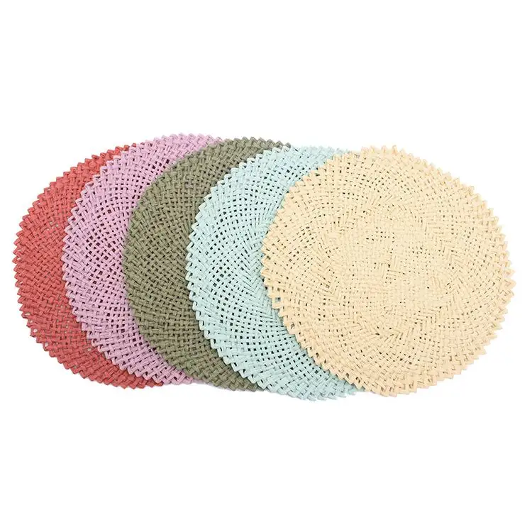 Factory top quality woven placemats kitchen table mats dining table mat in set oval shape paper straw plate mat