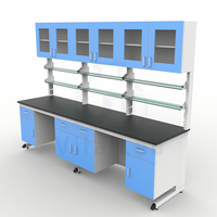 Table de laboratoire économique moderne en forme de H pour l'école, l'université, le commerce, établi de laboratoire en acier, pieds réglables, laboratoire de pharmacie, époxy