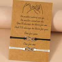 Nuorui Vente Directe d'Usine Alliage Carte Main Bijoux Offre Spéciale Infinity Symbole 8-Forme Unique Charme Bracelet avec Cartes