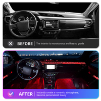 KYNCHO pour Toyota Hilux, éclairage intérieur automobile, kit d'éclairage ambiant LED 64 couleurs, commande par application Bluetooth, 12V, design invisible