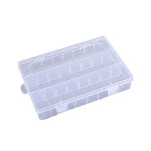 Caja de almacenamiento de plástico transparente con 24 compartimentos y doble cierre para piezas de ferretería y herramientas de dibujo. - Product Image 4