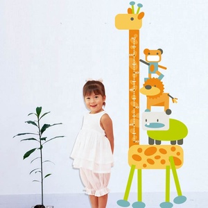 Adesivo da <span class=keywords><strong>parete</strong></span> personalizzato per la misurazione dell'altezza dei bambini dei cartoni animati giraffa carta adesiva - Product Image 2