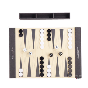 Set da Backgammon 3 Colori in Pelle PU, Gioco da Tavolo Pieghevole con Dadi e Scatola Portaoggetti per Bambini, Adulti e Famiglia - Product Image 4