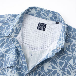 Chemise décontractée à manches courtes pour homme personnalisée, 100% coton, tissu popeline imprimé numérique écologique, col rabattu - Product Image 3