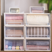 Boîte de rangement en plastique épaissi de style tiroir pour usage domestique, style japonais, capacité de 30-40L, organisateur de vêtements, de chaussures et de jouets