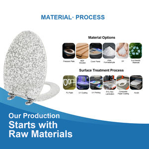 Länglicher Luxus Silber flocken Acryl Toiletten sitz v-förmiger Toiletten bezug Transparenter WC-Deckel für moderne Badezimmer dekoration - Product Image 4