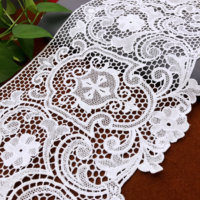 Dentelle chimique personnalisée, broderie blanche, dentelle en polyester pour vêtements féminins