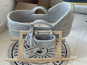 Haute qualité bébé <span class=keywords><strong>berceau</strong></span> coton corde Crochet moïse panier nouvelle-zélande pin bois bascule et sécurité <span class=keywords><strong>berceau</strong></span> meilleur cadeau <span class=keywords><strong>pour</strong></span> les nouveau-nés - Product Image 2