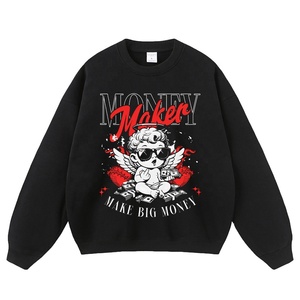 <span class=keywords><strong>Felpa</strong></span> con Cappuccio Personalizzata con Stampa Effetto Usurato, Stampa Occhiali da Sole e Angelo, Scritta con Caratteri, Vestibilità Ampia, Lavaggio Acido - Product Image 5