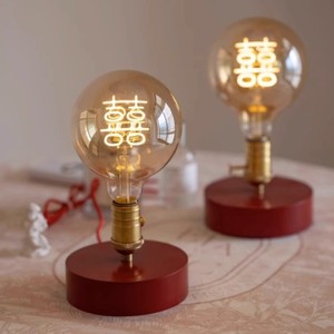 Wedding Lamp Chinese Double Happiness Vintage Table Lamp E27 Incandescent Bulb For Living Room Bedroom Study Ambient <b>Lighting</b> - Product Image 4