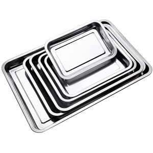 Plateaux de rangement en acier inoxydable pour nouilles et saucisses vapeur, plats à fruits, assiettes de cuisson pour pâtisseries et aliments, pour restaurants, hôtels et cuisines - Product Image 6
