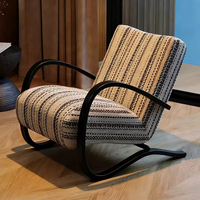Antiker Retro-Stuhl Rustikaler Landhausstil Luxuriöse Nordische Möbel Moderner Sessel Stoff Wohnzimmer Akzent-Loungesessel