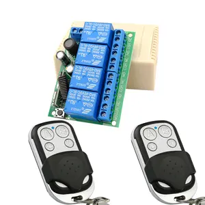 Không dây RF điều khiển từ xa chuyển đổi DC6V 12V 24V 30V 4 kênh 433Mhz Relay Receiver và transmitter cho cổng nhà để xe động cơ LED