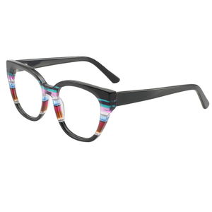 Montures de lunettes optiques classiques en acétate œil de chat polychromes pour femmes, dernier design vintage - Product Image 3