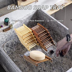 Support à Savon Rectangulaire en Plastique de Qualité Supérieure, Facile à Nettoyer, Ensemble de Six Pièces, Boîte de Rangement Moderne pour Salle de Bain - Product Image 2