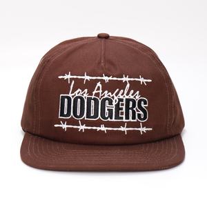 Casquettes Snapback en coton avec logo brodé personnalisé à 5 panneaux, chapeaux marrons - Product Image 2