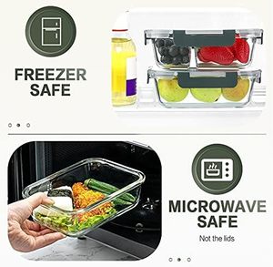 Boîte à lunch pour enfants en verre pressé sans BPA, compatible micro-ondes, écologique, passe au lave-vaisselle, récipient de stockage alimentaire - Product Image 4