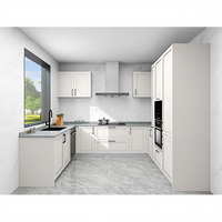 Meubles de cuisine modulaires modernes blancs WAYMOVE : Solution de rangement élégante avec portes laquées acryliques, robinet, évier, charnières et tiroirs