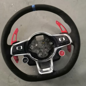Volante de Cuero <span class=keywords><strong>Volkswagen</strong></span> de Entrega Rápida para VW up Amarok Eos Transporter T-roc <span class=keywords><strong>Beetle</strong></span> R Line Polo 6r Scirocco Jetta - Product Image 1
