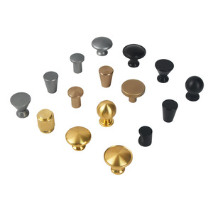 European Style Mushroom Shape <b>Black</b> Single Hole Cabinet Handle Aluminum Alloy Minimalist Design Wardrobe <b>Door</b> Drawer <b>Knob</b> - Product Image 4