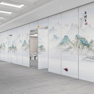 Có Thể Gập Lại Có Thể Hoạt động Trượt Tường Nhà Máy Di Chuyển Cách Âm Gấp Phòng Divider Phân Vùng Tường Với Theo Dõi Phụ Kiện Cho Bữa Tiệc - Product Image 2