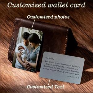 Sisipan Dompet Baja Anti Karat Custom Hadiah untuk Ayah dengan Slot Kartu Teknik Stamping Suvenir - Product Image 6