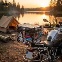 Top Case Moto en Aluminium Étanche à Faible Coût, Grande Capacité 45L, Coque Anti-Collision avec Verrou de Sécurité, Compatible avec la Plupart des Motos de Route