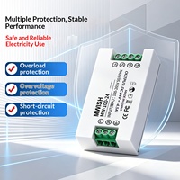 Transformateur de bande LED ultra-mince MWISH 24W 60W 100W, alimentation à découpage de petit volume 24V DC, entrée 100-265V avec protection