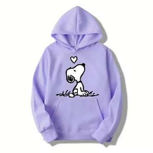 Cute Cartoon <b>Dog</b> Print <b>Hoodie</b> For Men And Women Winter Warm Fleece Pullover Hooded Sweatshirt Unisex Bulk Wholesale - Product Image 1