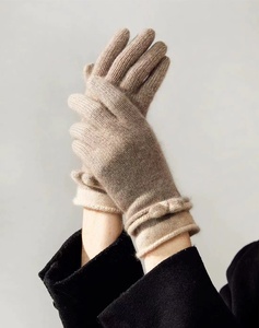 Gants en cachemire pour femmes à cinq doigts avec nœud pour jeunes Ski Bike Drive Walk Accessoires de mode élégants et confortables - Product Image 3