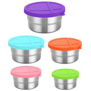 household 304 stainless steel round food storage container with lid outdoor <b>lunch</b> <b>box</b> children snack <b>box</b> kitchen food container - Product Image 6