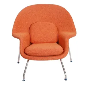 تصميم كلاسيكي حديث لمنتصف القرن, كرسي استرخاء لغرفة المعيشة ، كرسي رحم مع عثماني