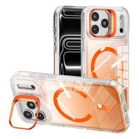 Coque de téléphone magnétique transparente à dégradé tendance pour iPhone 17 Pro Max 16 Plus 17 Air avec support d'objectif métallique dissimulé et protection intégrale