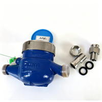 Compteur d'eau HaiYi Xing DN15 à rotation 360°, corps en acier inoxydable, multi-jets, type sec, classe B R80, ISO4064, horizontal, IP68, OEM