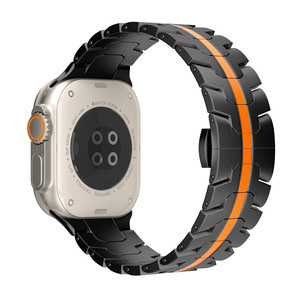 สายนาฬิกาไทเทเนียมแข็งสำหรับ <span class=keywords><strong>Apple</strong></span> iWatch ultra 9 8 <span class=keywords><strong>7</strong></span> 6 5 SE 22มม. 49มม. ขนาดวัสดุทองสีชมพูทันสมัย - Product Image 3