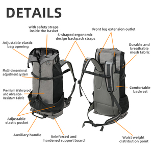 Borsa da trasporto con grande zaino per cani in rete traspirante personalizzata - Product Image 2