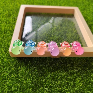 Piccola tartaruga 3D cabochon in resina a fondo piatto luminosa per custodia del telefono per decorazione di decorazioni per la casa - Product Image 6