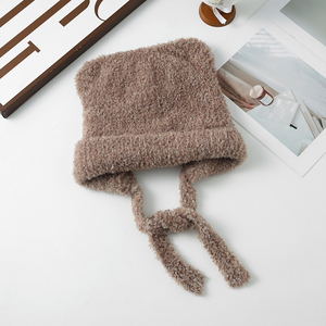Chapeau d'hiver pour femmes de style coréen doublé de <span class=keywords><strong>polaire</strong></span> pour la chaleur Bonnet couvrant les oreilles avec des oreilles d'ours mignonnes Chapeau en peluche polyvalent à la mode - Product Image 3