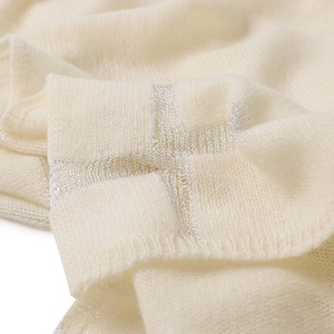 Bufanda de Cachemira de Color Sólido para Invierno, Chal de Moda Cálido con Hilo Metálico Calado, Venta al por Mayor - Product Image 3