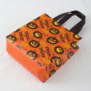 Bolsa de Compras Reutilizable Plegable con Diseño de Calabaza de Halloween Xinsen, 23x22x11cm, para Dulces o Broma - Product Image 3