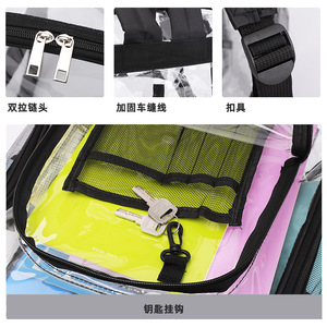 Mochila de PVC transparente impermeable para exterior escolar personalizada - Product Image 6