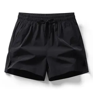 夏季高品质冰丝健身房男士短裤空白定制运动网布短裤尼龙防水沙滩男士游泳短裤