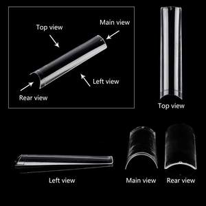 Blanc XL plat carré No C Stickons ongles Gel conseils demi-couverture bâton sur presse sur ongles artificiels conseils conception transparente ABS - Product Image 4