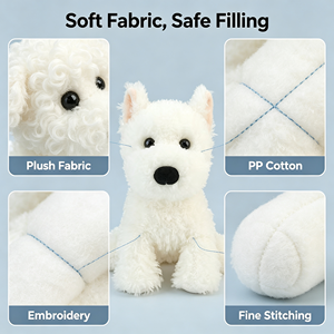 Peluche personnalisée <span class=keywords><strong>Westie</strong></span>, animal en peluche doux et moelleux, chien terrier en peluche pour cadeau et décoration de la maison - Product Image 4