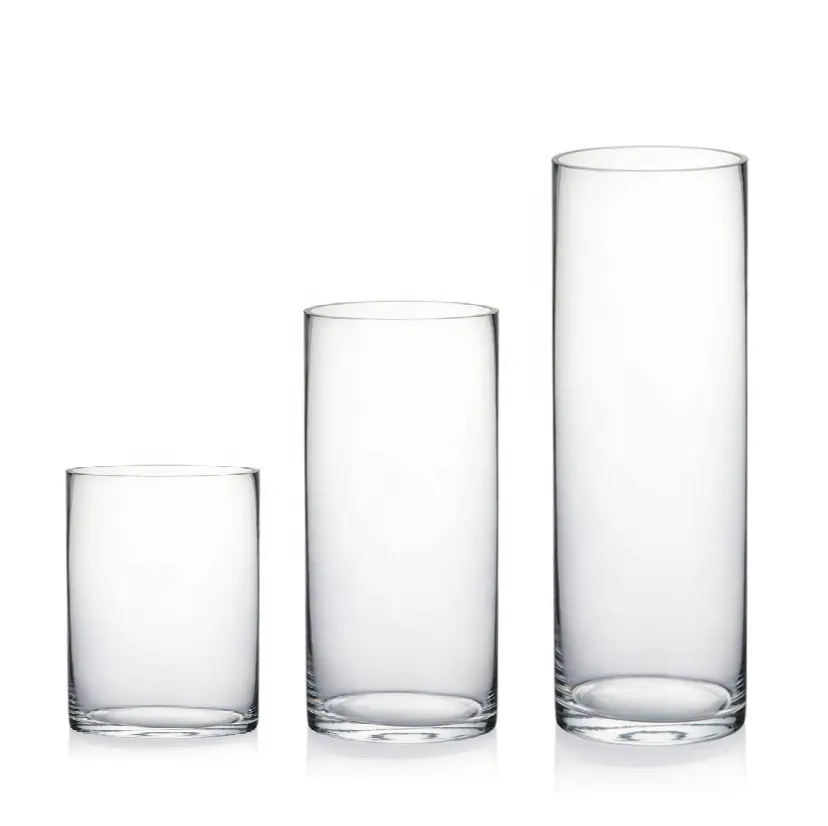 Silindir soda kireç camı vazolar 10cm/20cm/30cm