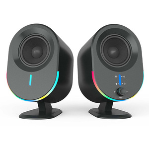 Haut-parleurs de jeu filaires 2.0 canaux avec éclairage RGB, 20W de puissance élevée, stéréo, pour ordinateur de bureau et jeux PC - Product Image 6
